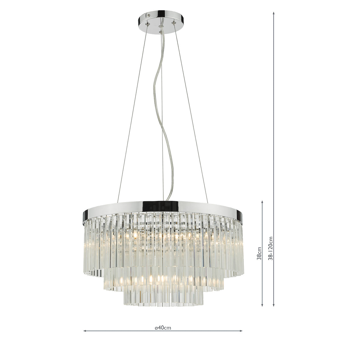 Giovana 5 Light Pendant Polished Chrome Clear Glass