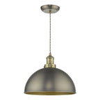 Governor Pendant Light Antique Chrome with Brass Detail