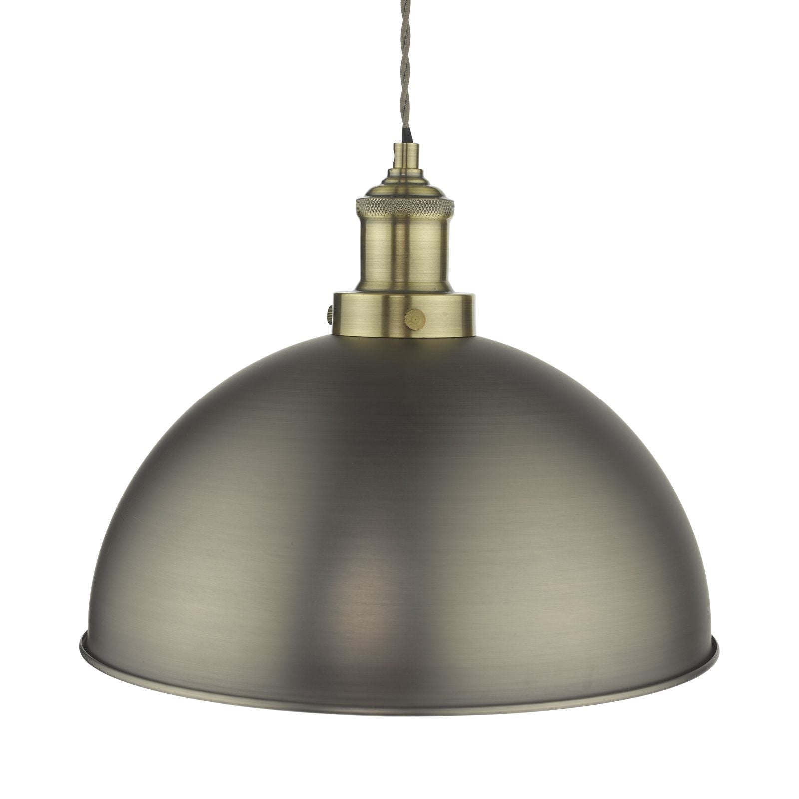 Governor Pendant Light Antique Chrome with Brass Detail