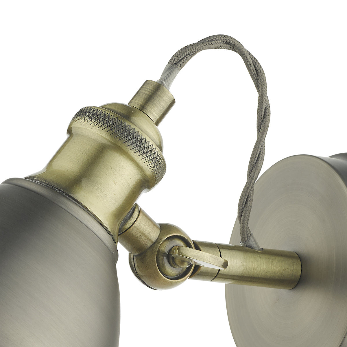 Governor Single Wall Spotlight Antique Chrome & Brass