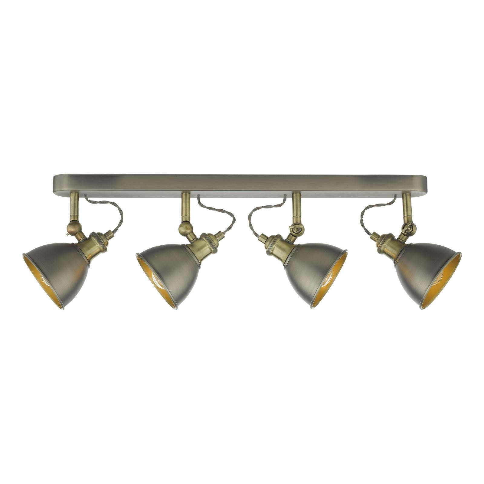 Governor 4 Light Bar Spotlight Antique Chrome Antique Brass