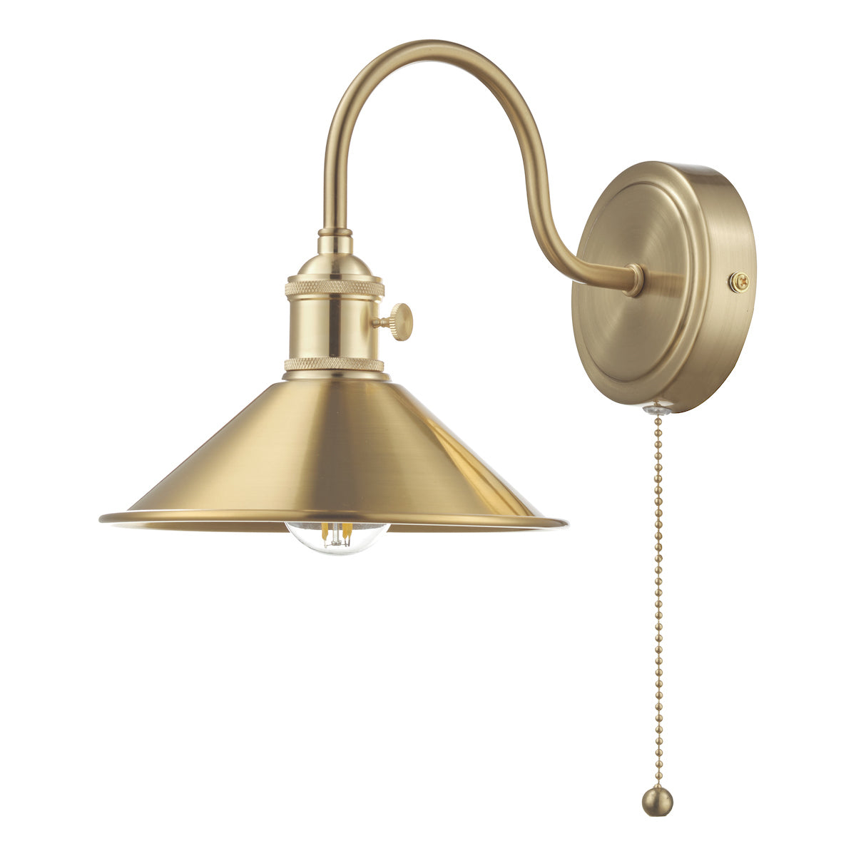 Hadano Wall Light Brass With Brass Shade