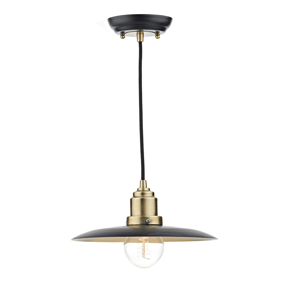 Hannover 1 Light Pendant Black Antique Brass