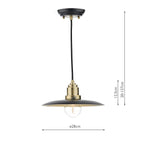 Hannover 1 Light Pendant Black Antique Brass