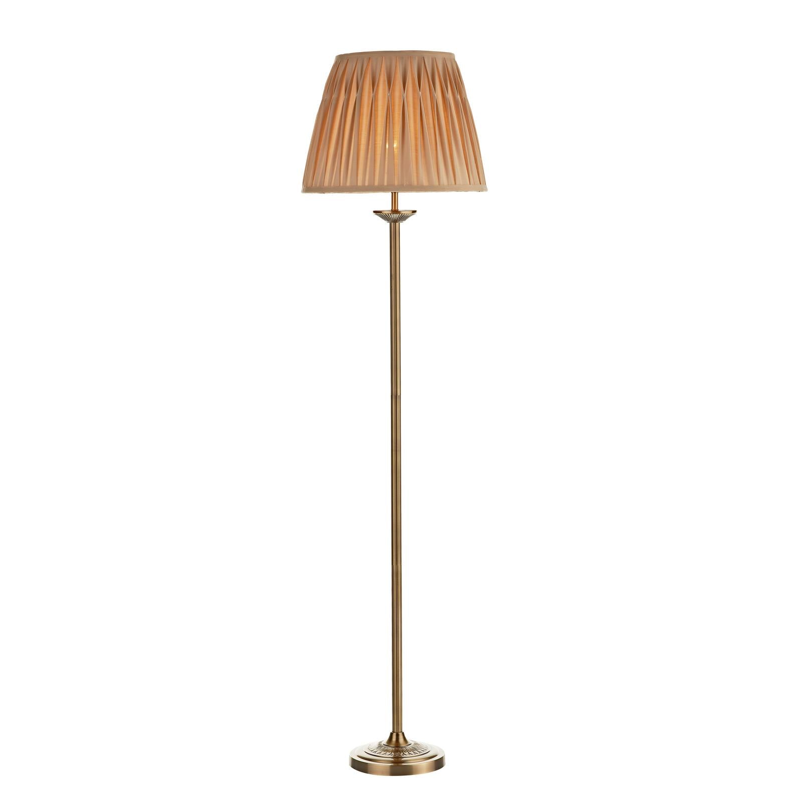Hatton Floor Lamp Antique Brass With Shade