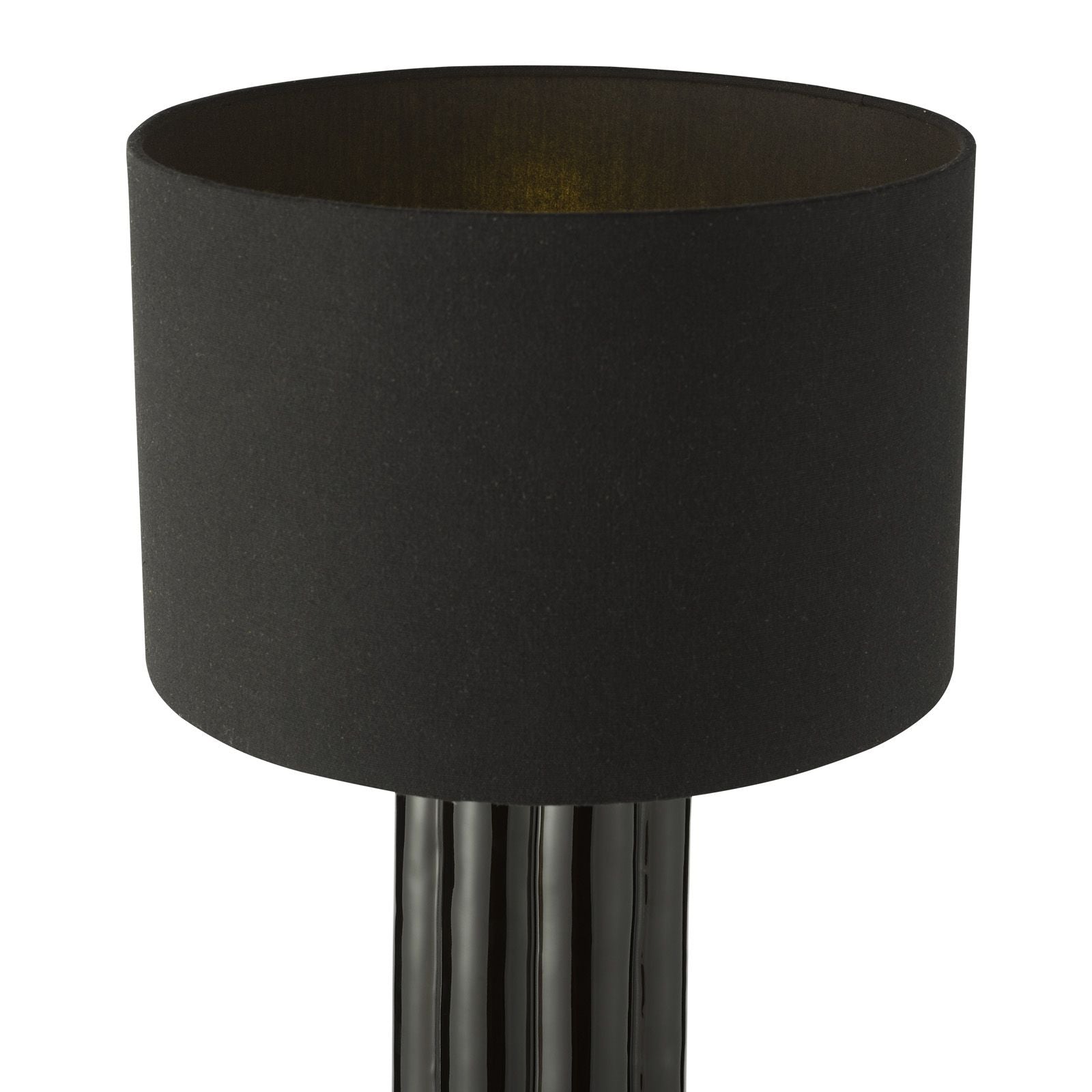 Hebron Table Lamp Black Ceramic With Shade