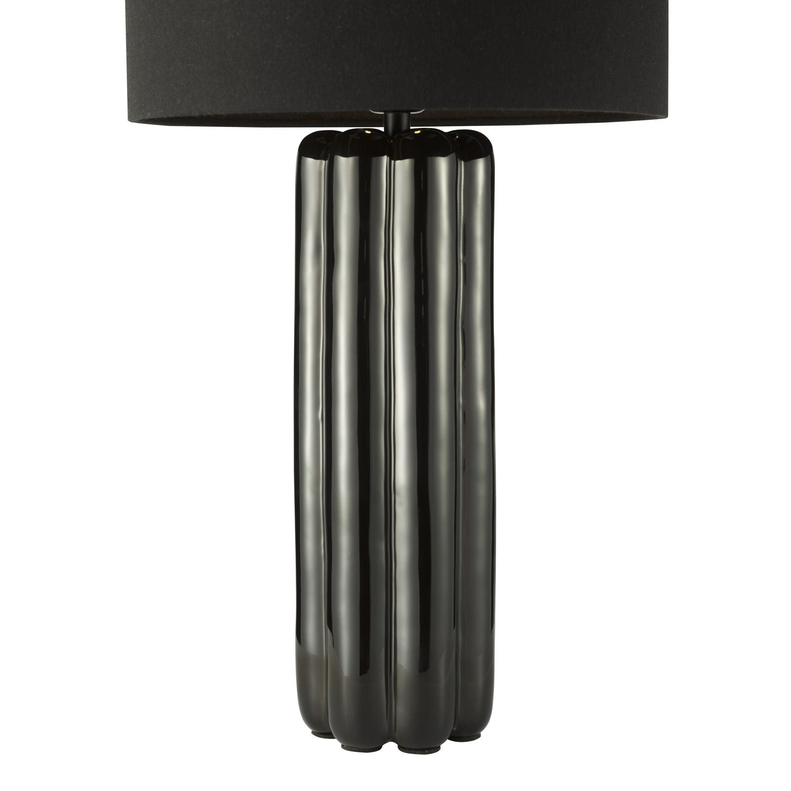 Hebron Table Lamp Black Ceramic With Shade