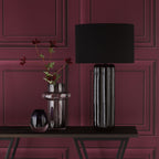 Hebron Table Lamp Black Ceramic With Shade