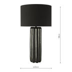 Hebron Table Lamp Black Ceramic With Shade