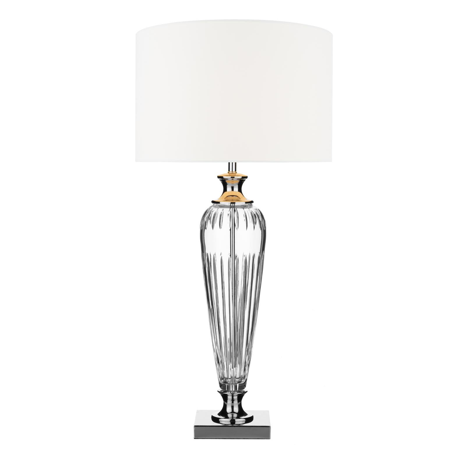 Hinton Table Lamps Polished Chrome Crystal With Shade