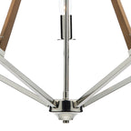 Hotel 5 Light Pendant Polished Nickel Wood