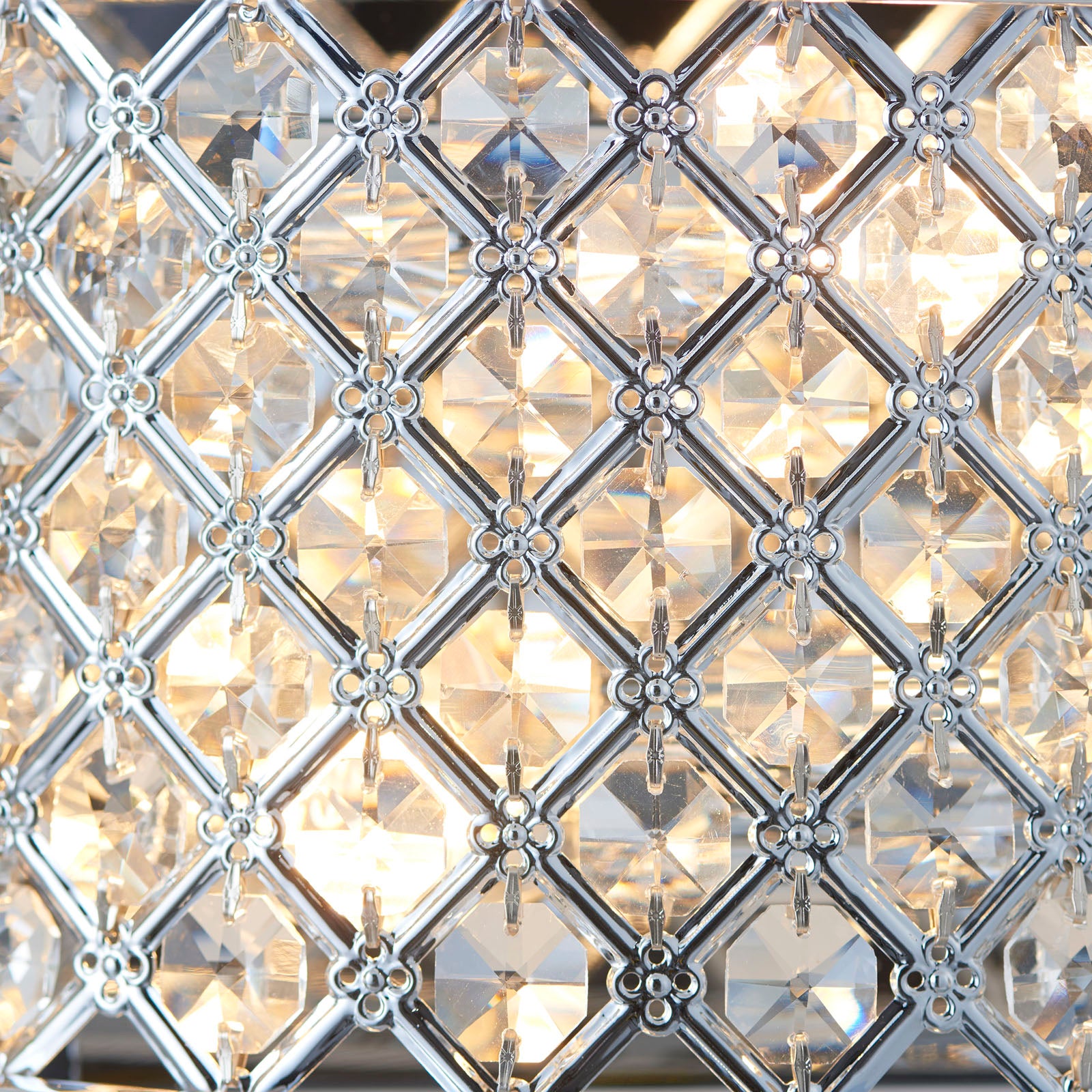 Hudson 2-Light Polished Chrome Crystal Wall Light