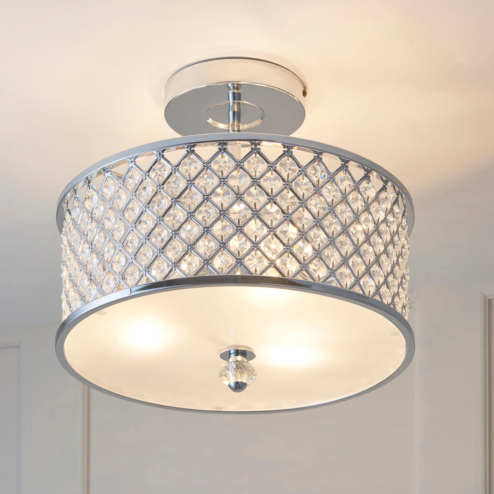 Hudson 3-Light Polished Chrome Flush Mount Ceiling Light