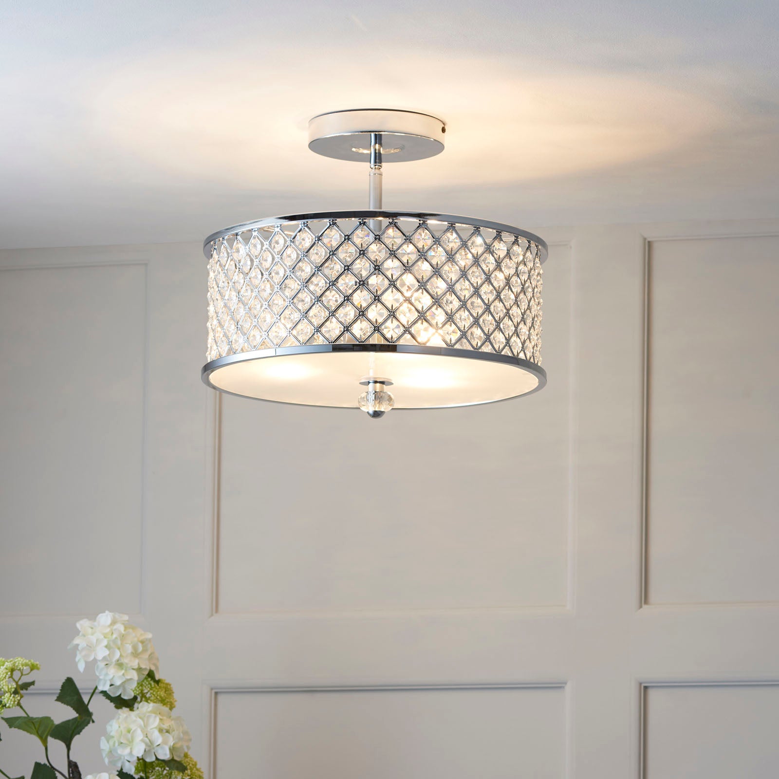 Hudson 3-Light Polished Chrome Flush Mount Ceiling Light
