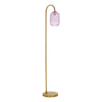 Idra Floor Lamp Aged Bronze and Pink Ribbed Glass
