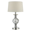 Iffley Touch Table Lamp Polished Chrome Twist Cage Base With Shade - Small