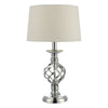 Iffley Touch Table Lamp Polished Chrome Twist Cage Base With Shade - Small