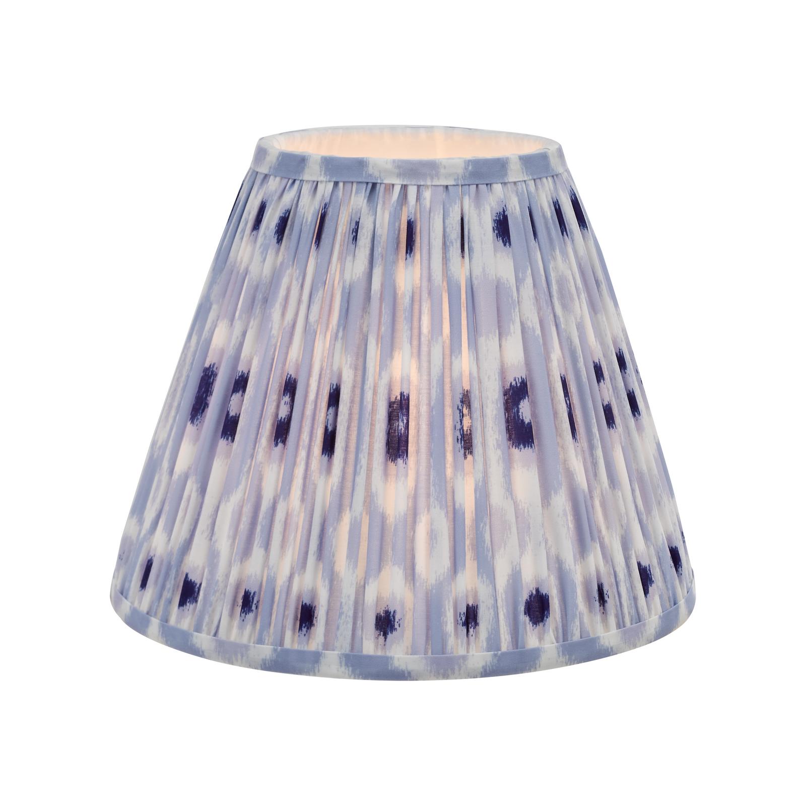 Ikat Blue Cotton Empire Shade 30cm and White