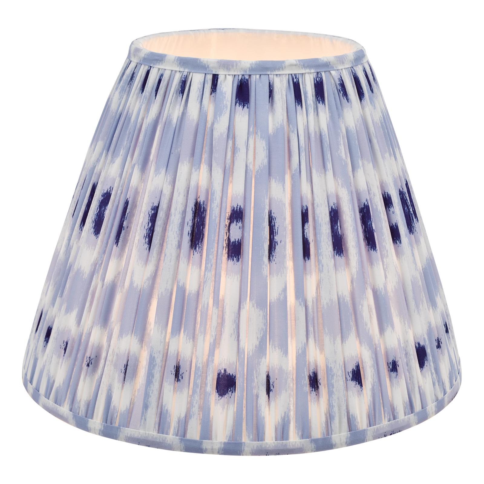 Ikat Blue Cotton Tapered drum Shade 40cm and White