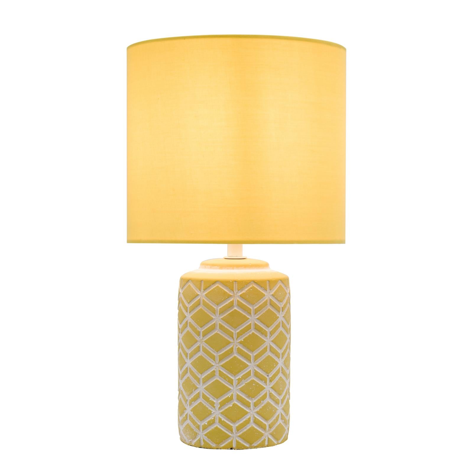 Ilona Ceramic Table Lamp Yellow With Shade