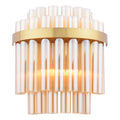 Imani 2 Light Wall Light Natural Brass and Champagne Ribbed Glass