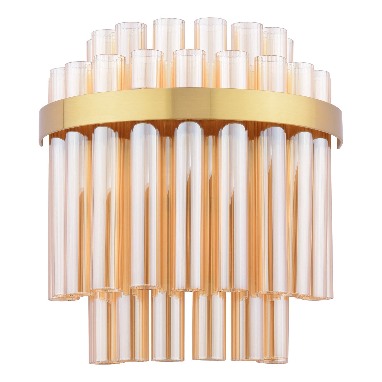 Imani 2 Light Wall Light Natural Brass and Champagne Ribbed Glass