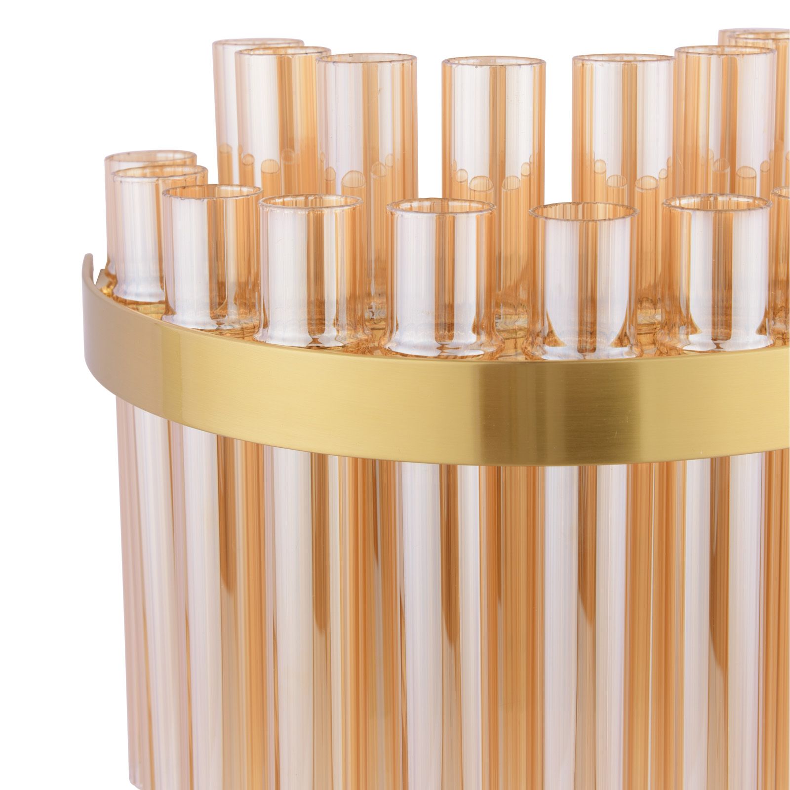 Imani 2 Light Wall Light Natural Brass and Champagne Ribbed Glass