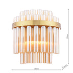 Imani 2 Light Wall Light Natural Brass and Champagne Ribbed Glass