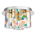 Inter 3 Light Flush Polished Chrome & Iridised Glass