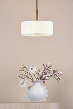 Isla 3 Light Pendant Antique Bronze and Ivory Shade 40cm