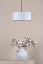 Isla 3 Light Pendant Antique Bronze and Ivory Shade 40cm