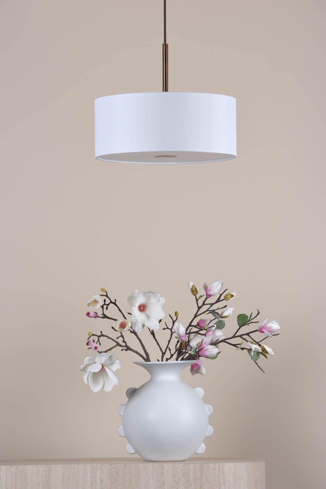 Isla 3 Light Pendant Antique Bronze and Ivory Shade 40cm
