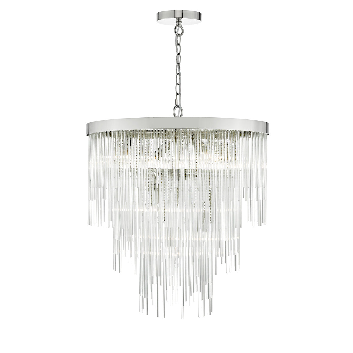 Isla 7lt Pendant Polished Chrome & Clear Glass Rods
