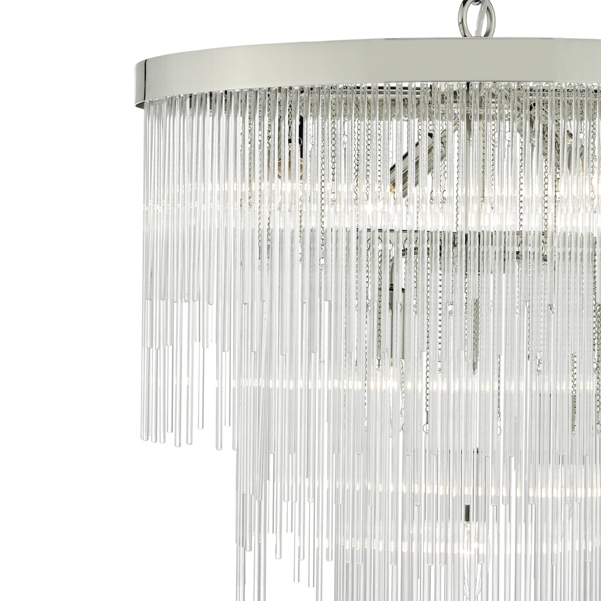 Isla 7lt Pendant Polished Chrome & Clear Glass Rods
