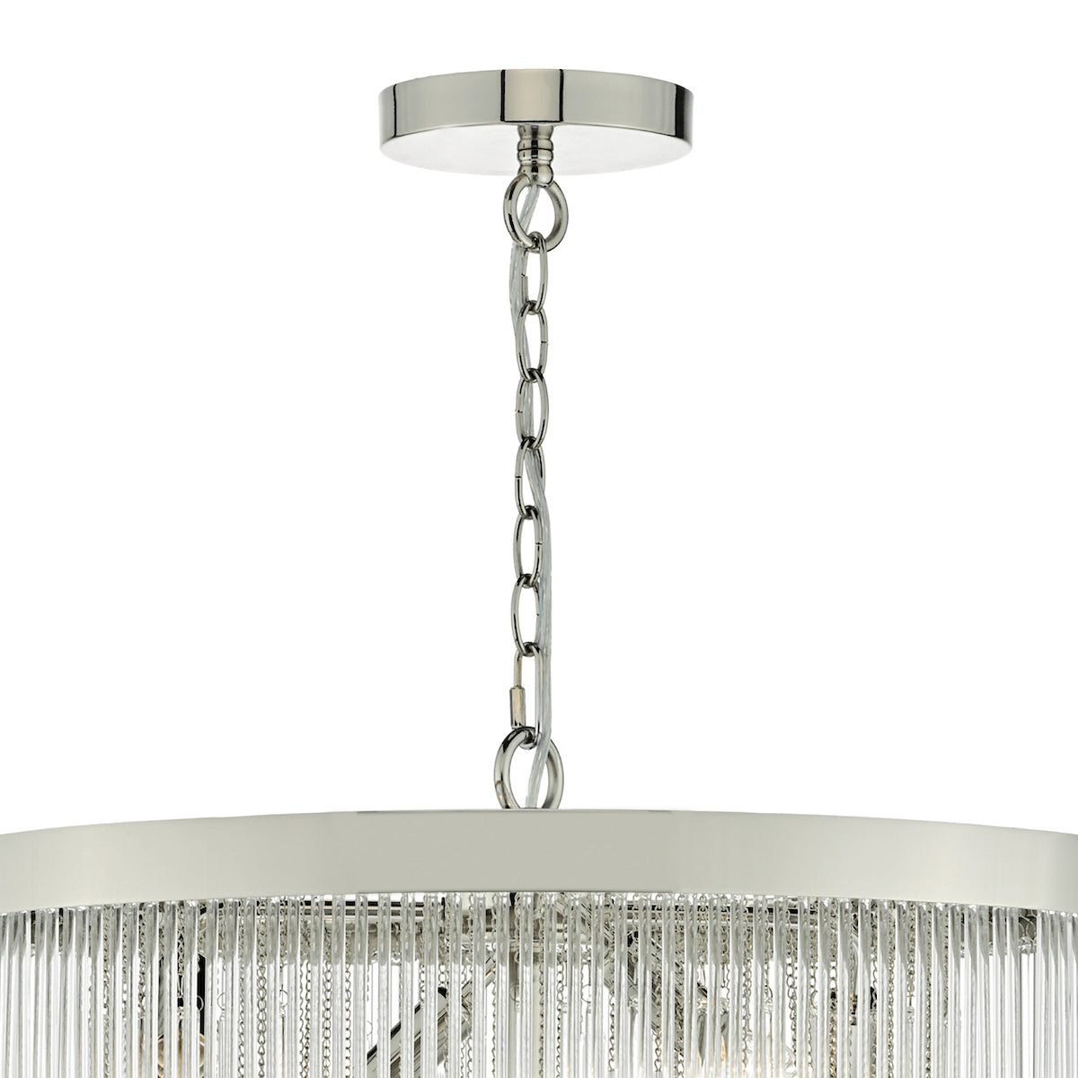 Isla 7lt Pendant Polished Chrome & Clear Glass Rods