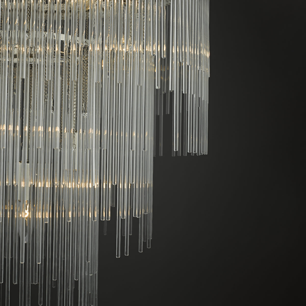 Isla 7lt Pendant Polished Chrome & Clear Glass Rods