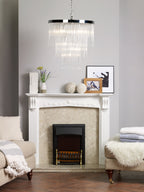 Isla 7lt Pendant Polished Chrome & Clear Glass Rods