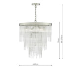 Isla 7lt Pendant Polished Chrome & Clear Glass Rods