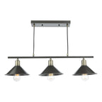 Jalen 3 Light Bar Pendant Graphite Antique Brass