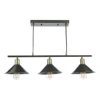 Jalen 3 Light Bar Pendant Graphite Antique Brass