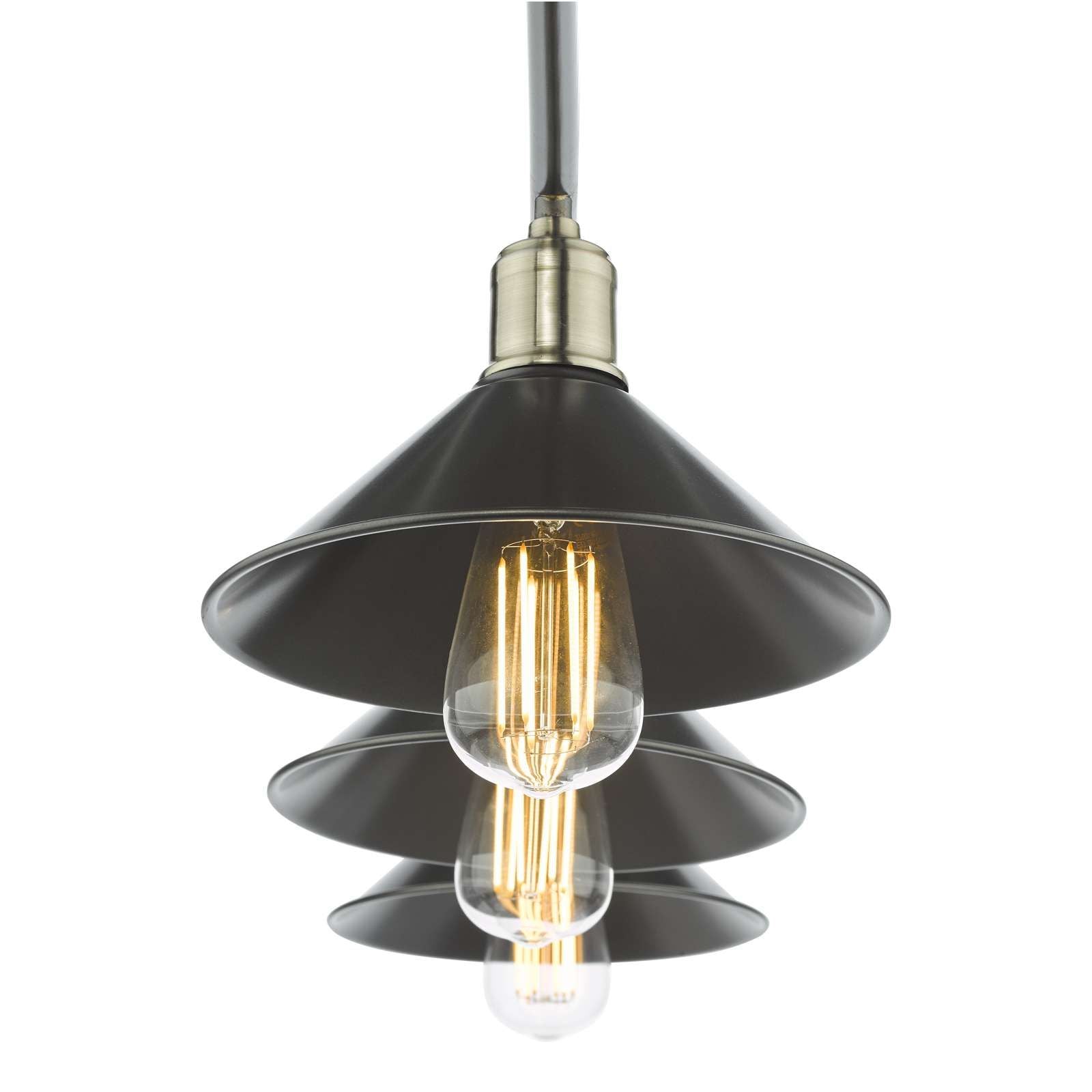 Jalen 3 Light Bar Pendant Graphite Antique Brass