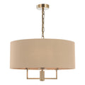 Jamelia 3 Light Shadelier Antique Brass Taupe Shade