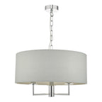 Jamelia 3 Light Pendant Polished Chrome & Grey