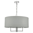 Jamelia 3 Light Pendant Polished Chrome & Grey
