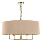 Jamelia 5 Light Shadelier Antique Brass Taupe Shade
