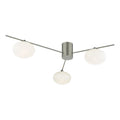 Jasper 3 Light Semi Flush Satin Nickel Opal glass