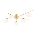 Jasper 5 Light Semi-Flush Satin Gold and Opal Glass