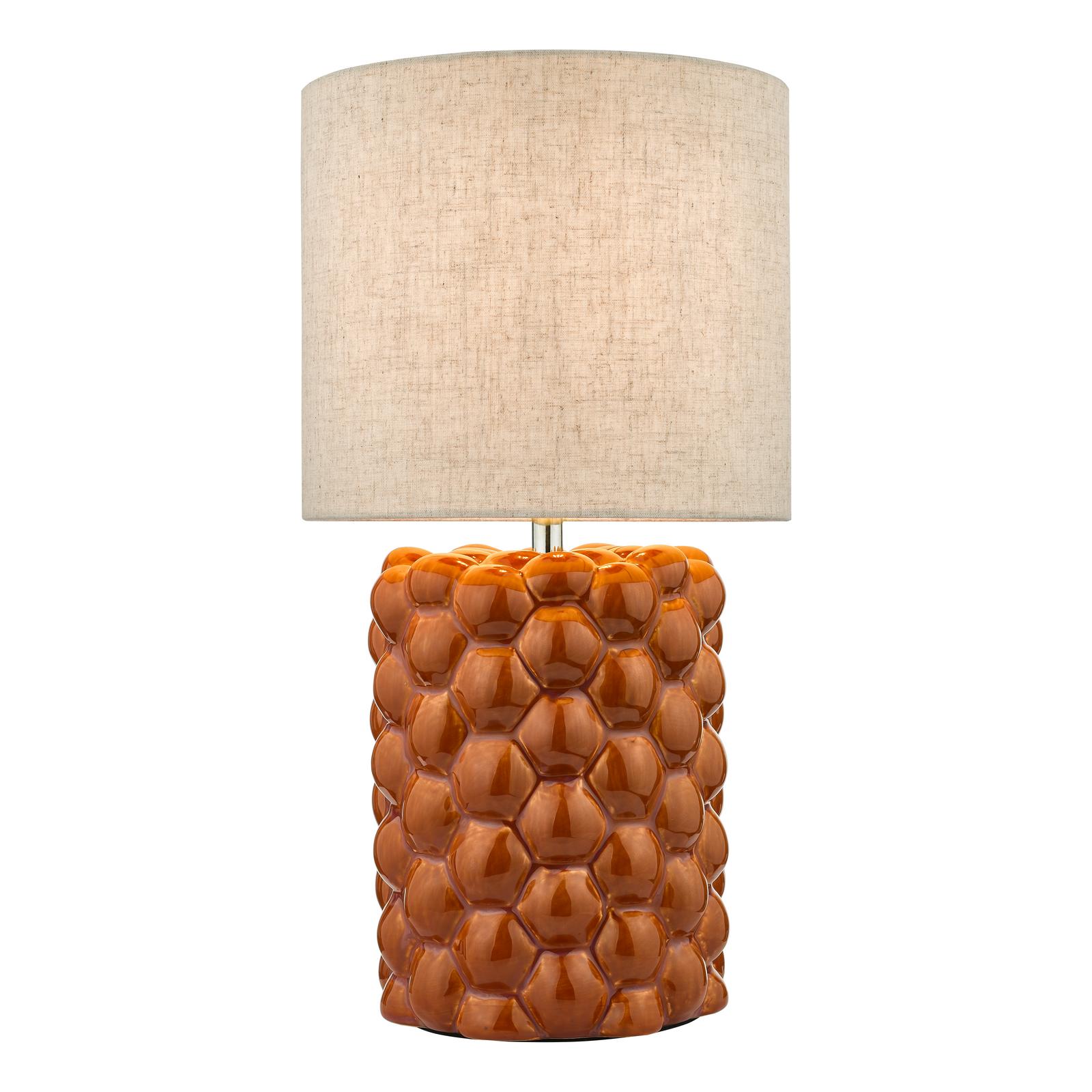 Jayden Table Lamps Orange Glaze With Shade