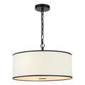 Jemima 3 Light Pendant White and Matt Black With Shade
