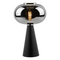 Jensen Table Lamps Smoked Glass Satin Black